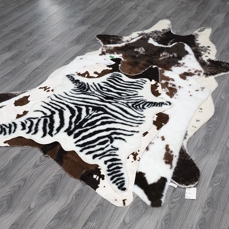 60 * 90cm printed jacquard faux fur rug