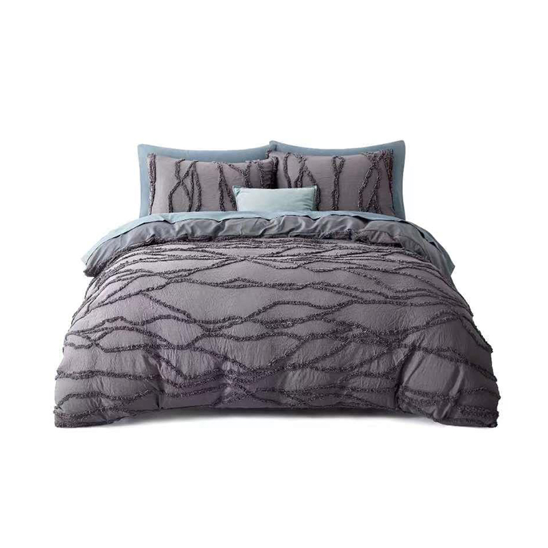 Gray Jacquard Fashionable Breathable Bedding Set